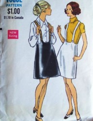 7598 COOL VOG 68 A-LINE SKIRT @ SUSPENDERS PATTERN 25.5''WST